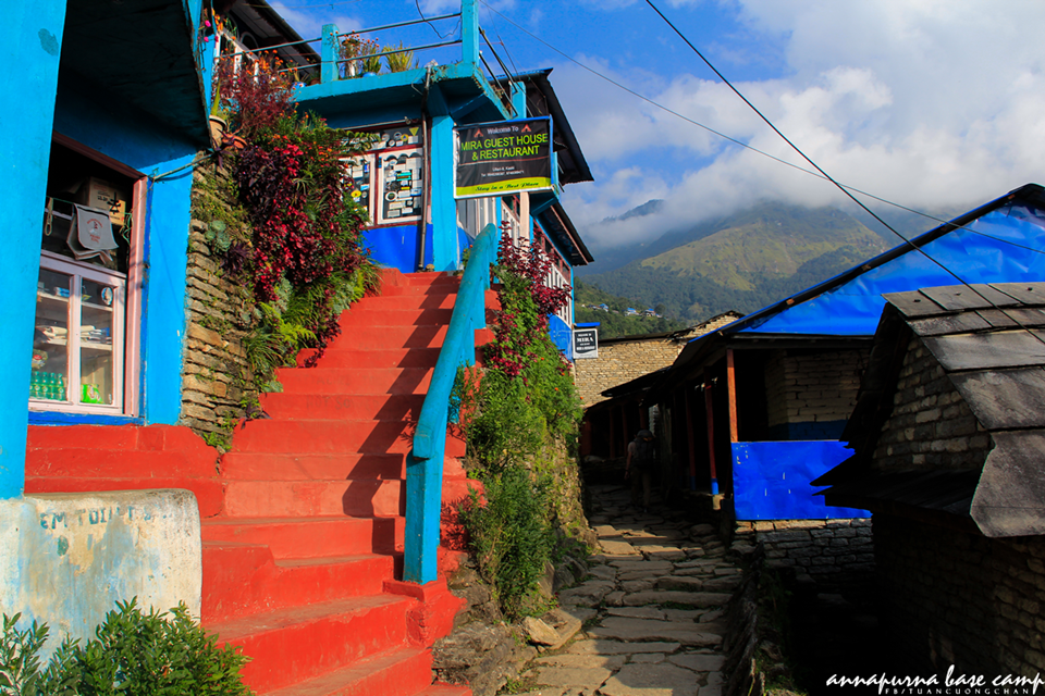 Ngôi làng Ghorepani màu sắc 